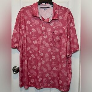 IZOD Saltwater Pink Pineapple Polo Shirt Size 3XB